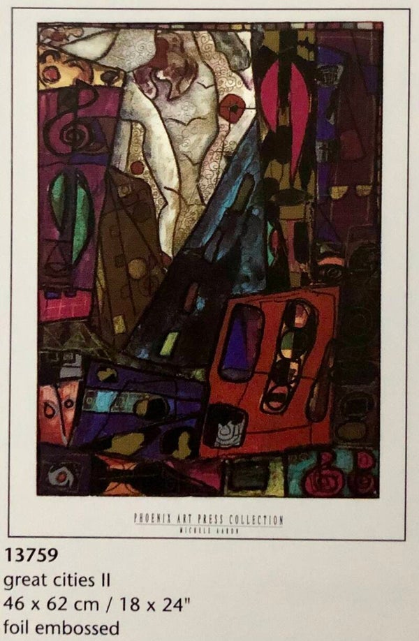 90er Jahre Kunstdruck Michele Aaron	Great Cities II 46 cm x 62 cm
