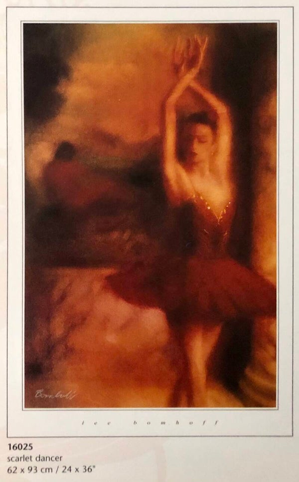 90er Jahre Lee Bomhoff	Scarlet dancer Ballett 62 cm x 93 cm