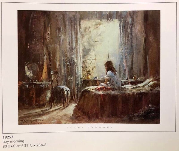 90er Jahre Poster Ivars Jansons	Lazy Morning 80 cm x 60 cm Kunstdruck Papagei