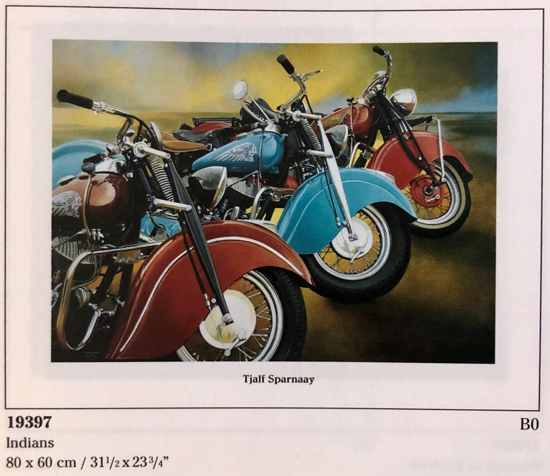 Verkerke Tjalf Sparnaay	Indians Motorrad  80 x 60 cm Poster 90er Jahre Art