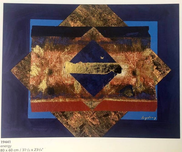 90er Jahre Poster Karl Vogelsang	Energy 80 cm x 60 cm Kunstdruck Goldfoliendruck