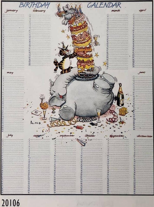 90er Jahre Poster Alex	Birtday cake Birthday Calendar Verkerke Kalender Geburtstagskalender
