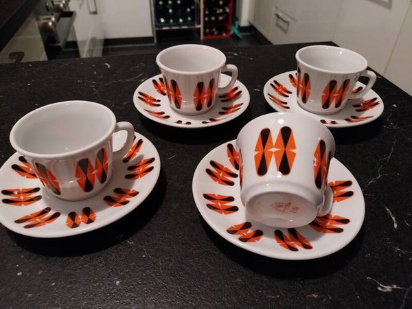 Espressotassen Set original 70er Jahre vintage orange braun Klassiker