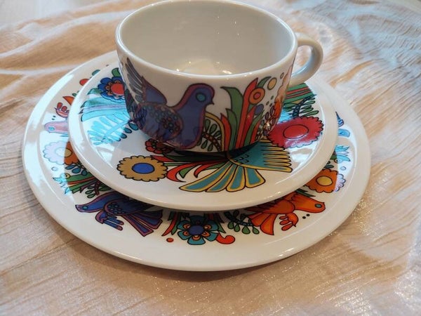 4 Gedecke (Kaffeetasse Tasse Kuchenteller) wie neu Villeroy & Boch Acapulco 12 Teile