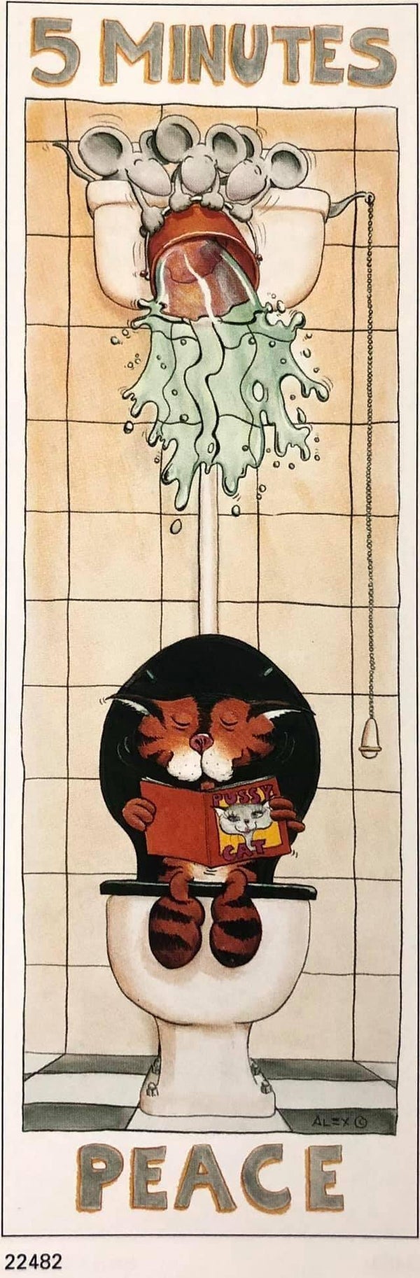Verkerke Poster Alex	Five minutes peace 53 cm x 158 cm Türposter Penant Poster Weihnachtsgeschenk vintage NOS