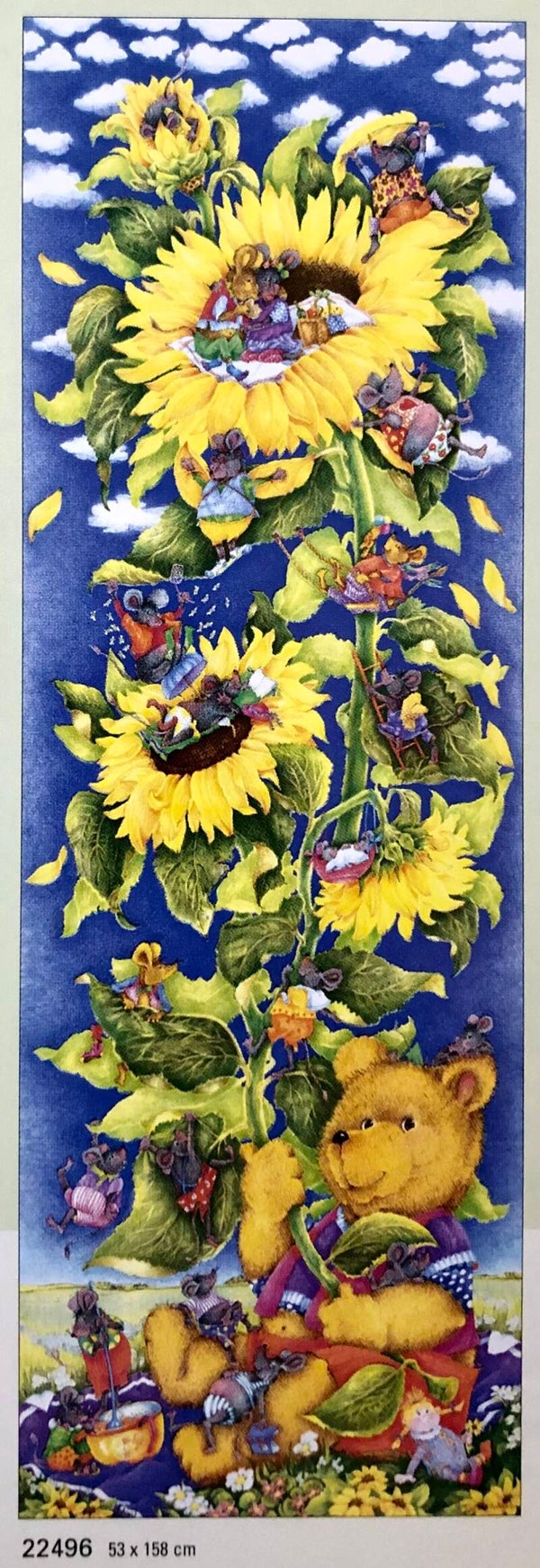 Verkerke Ine de Koning	Bear with flower 53 cm x 158 cm Türposter Penant Poster Weihnachtsgeschenk Bär Blume vintage NOS