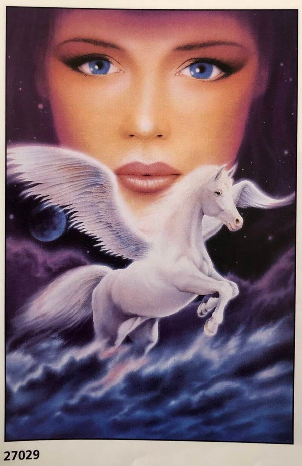 90er Jahre Poster Illustration artwork	Pegasus dream Einhorn Pferd Maxi 62 cm x 93 cm Verkerke