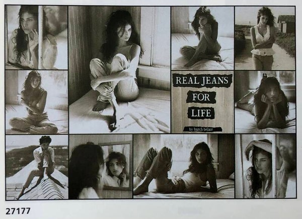 90er Jahre Poster Butsch Belair	Real Jeans for life Maxi 62 cm x 93 cm schwarz weiß B-Ware: leicht gedrückt