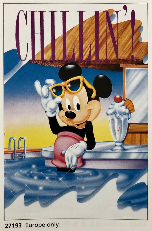 90er Jahre Poster Walt Disney	Chillin Micky Mickey Mouse Maxi 62 cm x 93 cm Verkerke