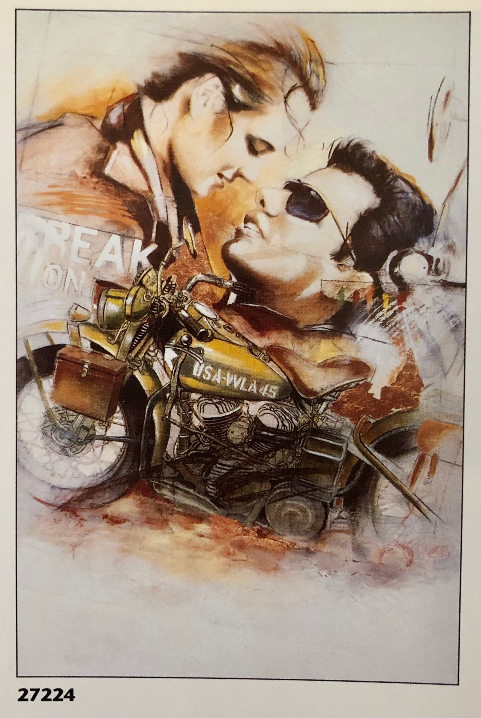 90er Jahre Badoo	Biker`s love Motorrad Maxiposter Maxi 62 cm x 93 cm