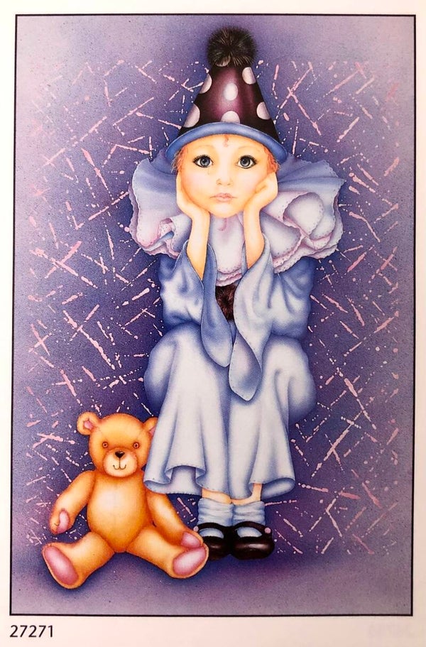 90er Jahre Poster Sally Ann	Clown with Teddybear Maxiposter Maxi 62 cm x 93 cm