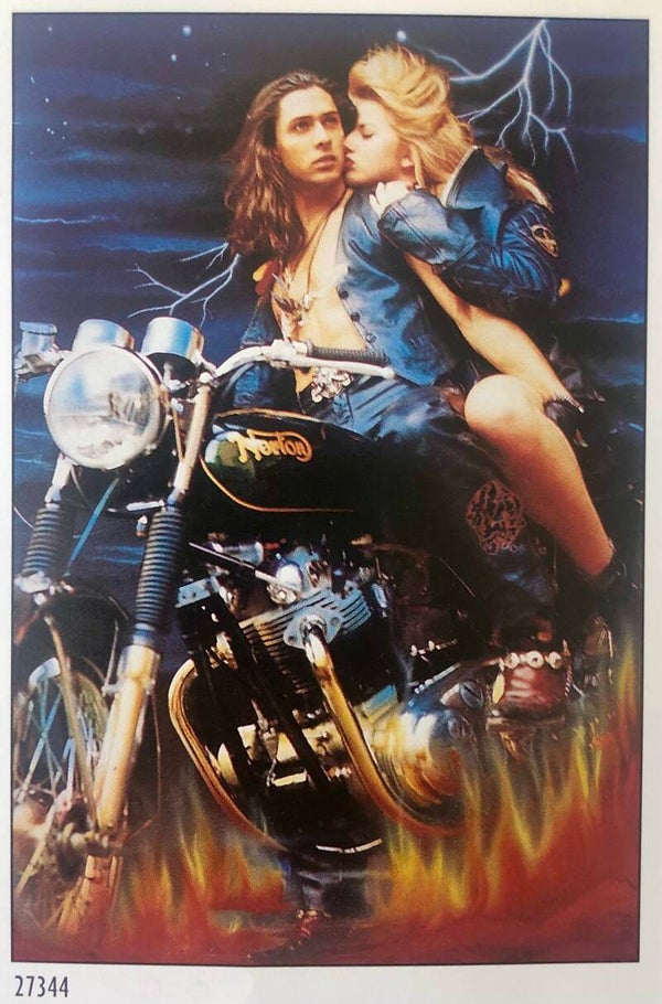 90er Jahre David Ward Couple motorbike Maxiposter Maxi 62 cm x 93 cm