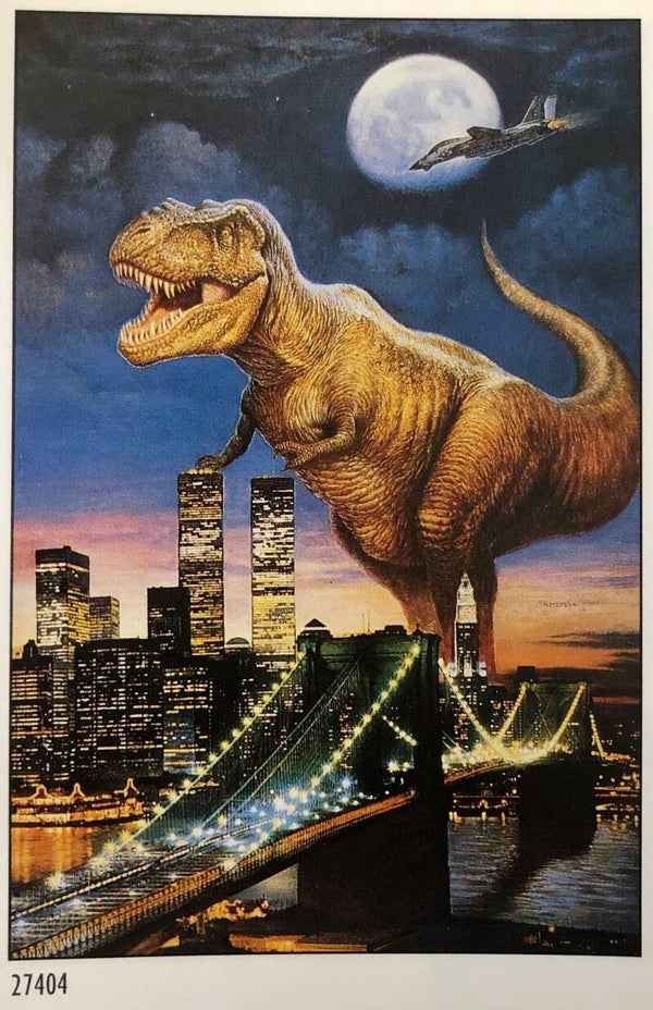 90er Jahre Peter Meszeldija	Dino over Manhattan Maxiposter Maxi 62 cm x 93 cm