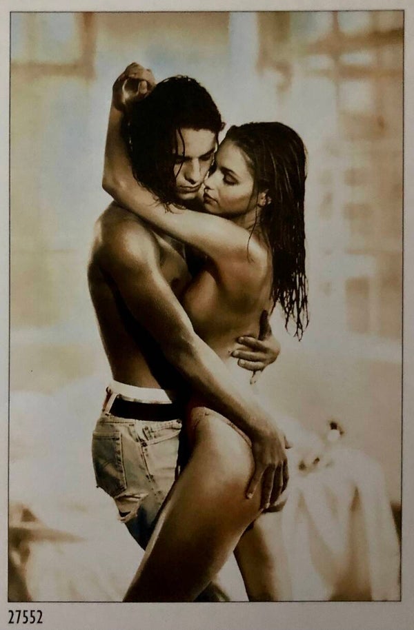 90er Jahre Poster 	Heat of passion Sexy Pärchen schwarz weiß Maxi 62 cm x 93 cm Verkerke