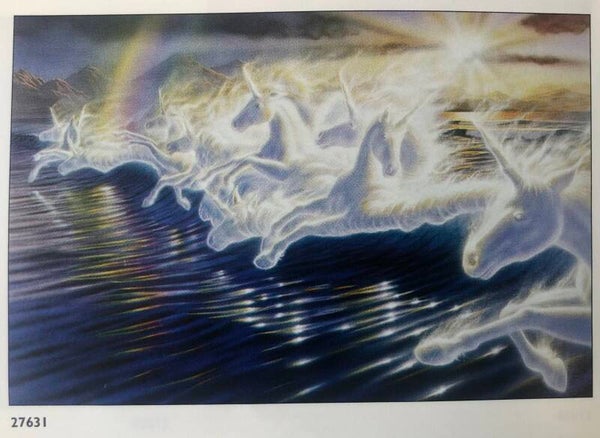 90er Jahre Poster Alisdair McCrea	Unicorn surf Maxiposter Maxi 62 cm x 93 cm Baby Sonnenblumen