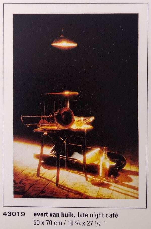 90er Jahre Poster Evert van Kuik	Latenight cafe 70 cm x 50 cm Kunstdruck