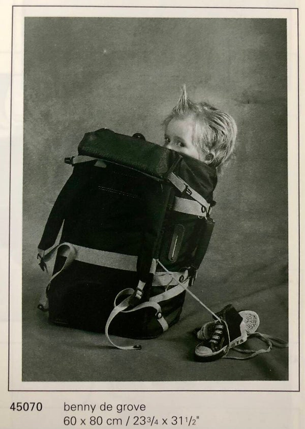 Verkerke Benny De Grove	Photo Baby Rucksack Schwarz weiß 80 x 60 cm Poster 90er Jahre Art