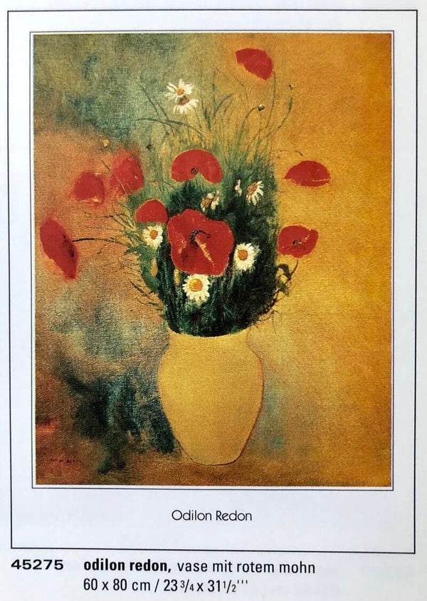 Verkerke Odilon Redon	Vase mit rotem Mohn 80 x 60 cm Poster 90er Jahre Art