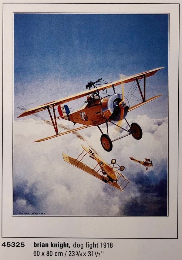 Verkerke Brian Knight	Dog fight Flugzeug Segelflieger 1918 80 x 60 cm Poster 90er Jahre Art