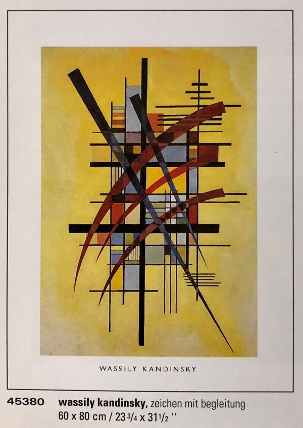 90er Jahre Poster Wassily Kandinsky Zeichen mit Begleitung 80 cm x 60 cm Kunstdruck