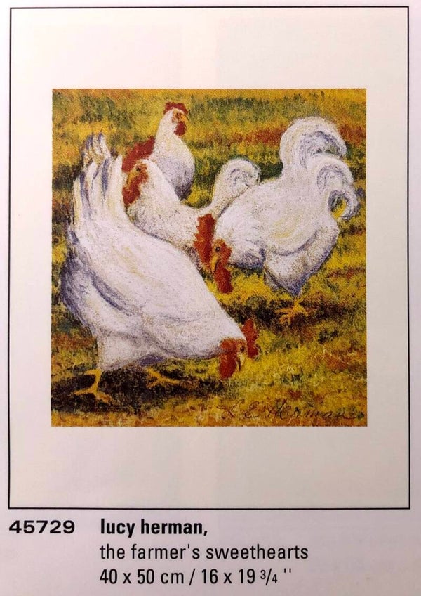 Verkerke Midi Poster Lucy Herman	The farmer's sweethearts 40 cm x 50 cm Poster Weihnachtsgeschenk vintage Hühner
