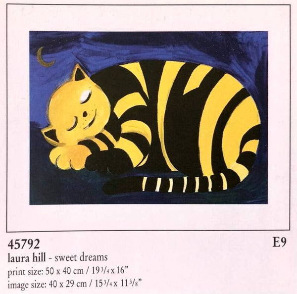 Verkerke Midi Poster Laura Hill	sweet dreams 40 cm x 50 cm Poster Weihnachtsgeschenk vintage Katze