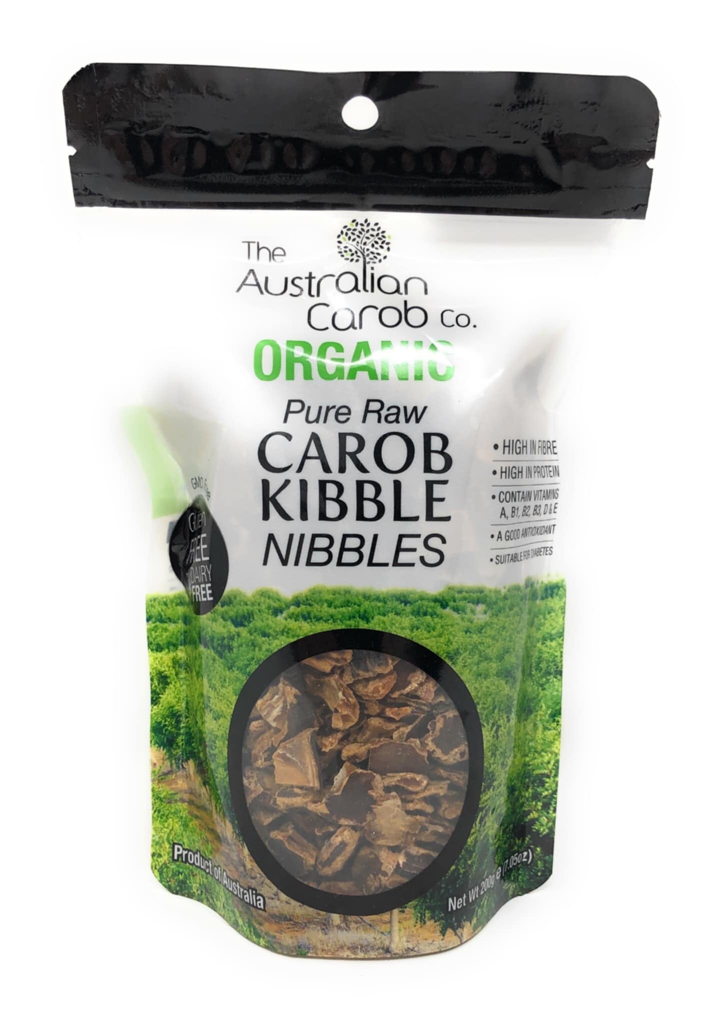 Pure Raw Organic Carob Kibble Nibbles 200g