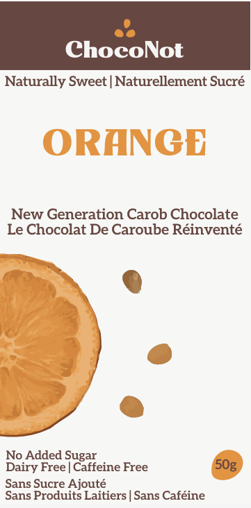 ChocoNot Carob Chocolate Bar - Orange