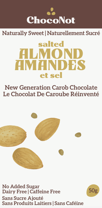 ChocoNot Carob Chocolate Bar - Salted Almond