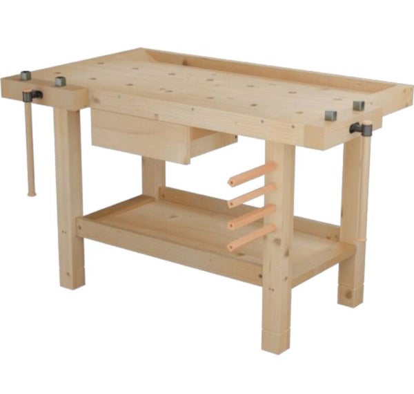 Kinderwerkbank Alpha Works massiv Gummibaumholz