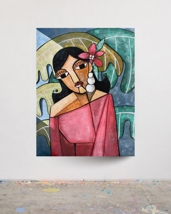 "Woman with flower"