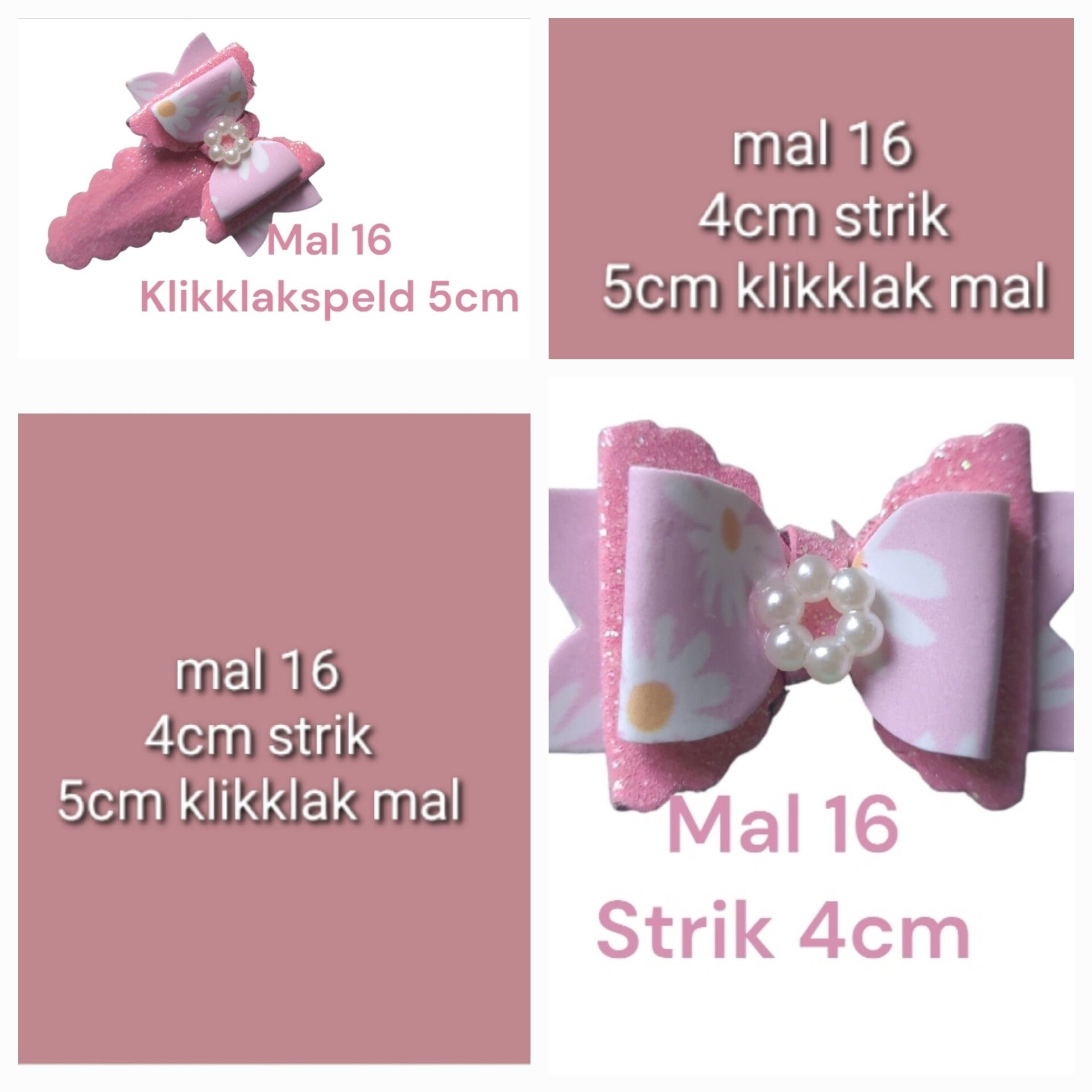 Mal 16 - klikklakspeld 5cm en strik 4cm