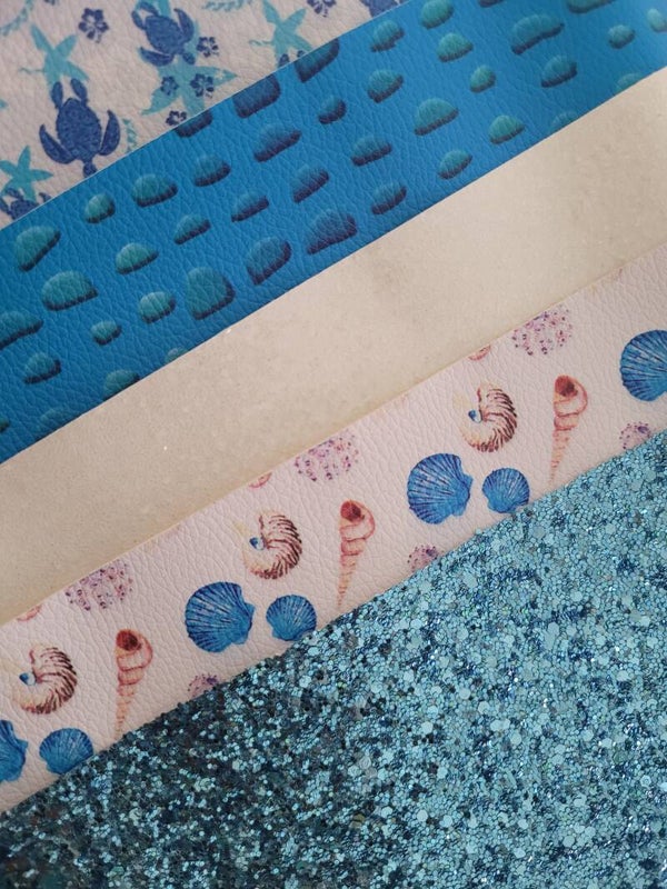 5 vellen leer - 2 glitter