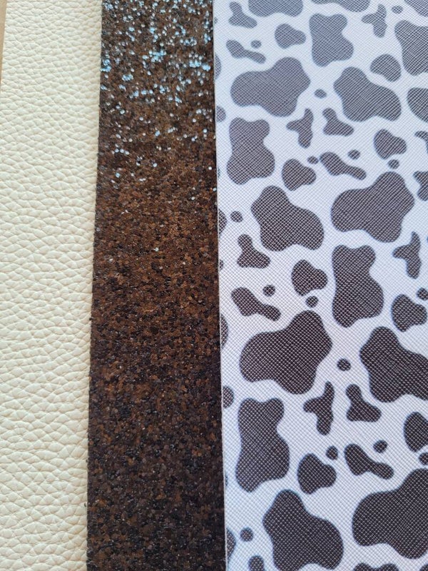 Leer 3 vellen zwart - wit (koe)