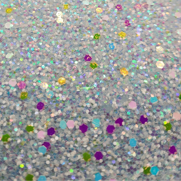 Glitter leer - blauw