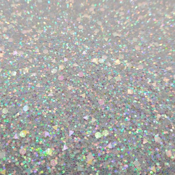 Glitter leer - blauw