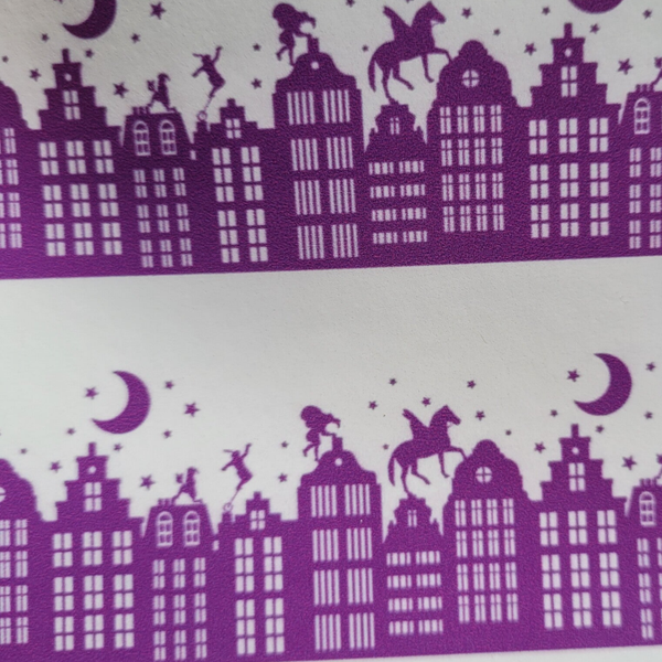 Mooi glad leer ( wit/ paars)