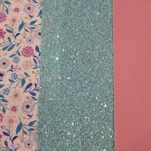 3 vellen leer - 2 mooie glitter leertjes