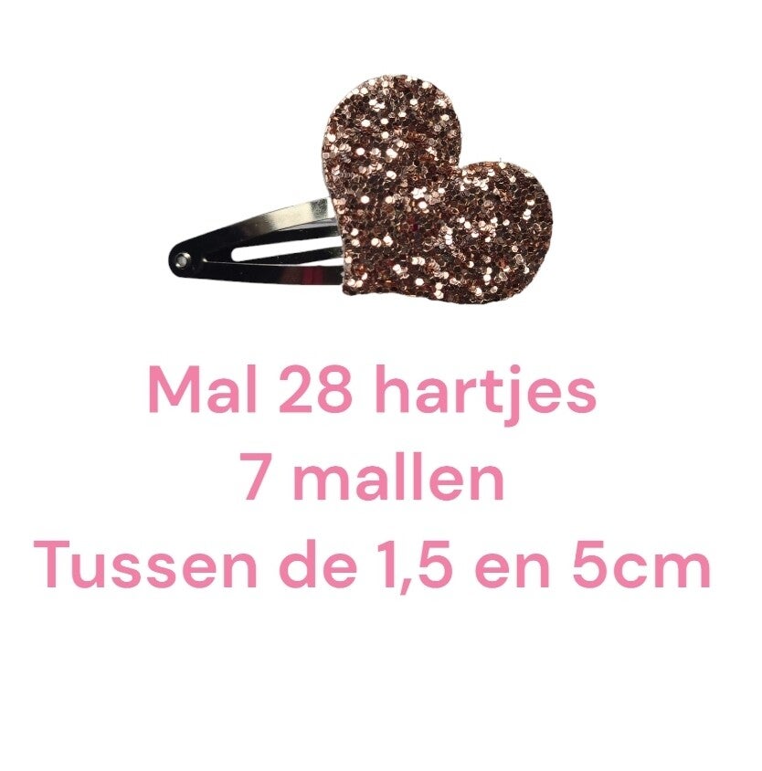 Mal 28 hartjes - verschillende maten