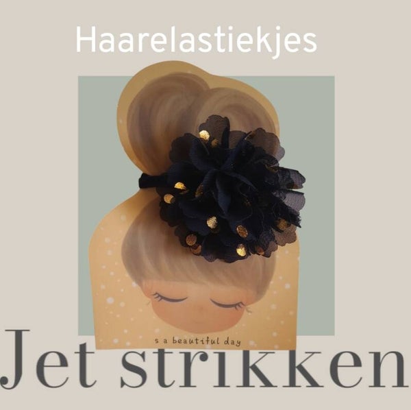 Haarelastiek - donkerblauw / goud