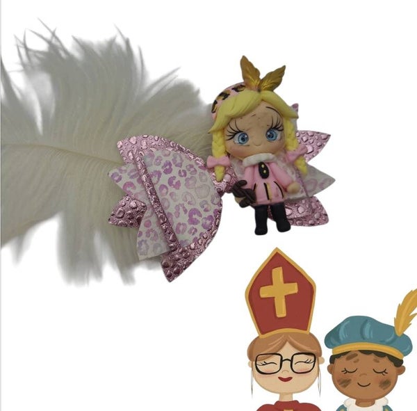 Fimohaarstrik met veer