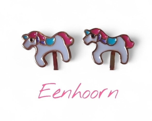 Unicorn clip oorbellen