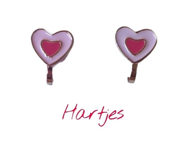 Hartjes clip oorbellen