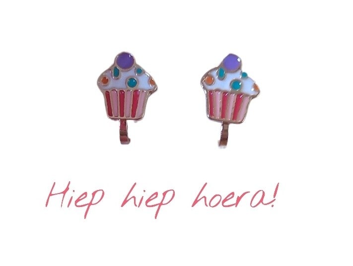 Taartjes - clip oorbellen