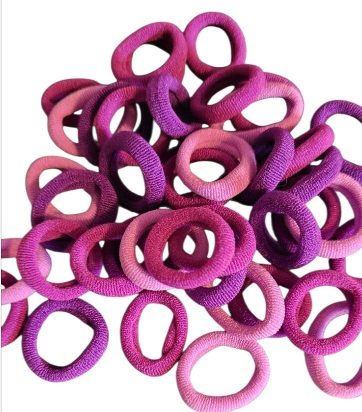 20 haarelastiekjes - paars