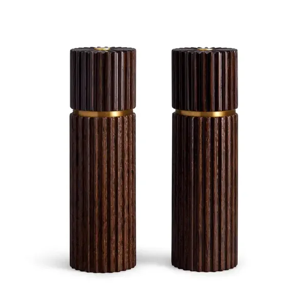 L'Objet  - Ionic salt & pepper mills smoked oak (set of 2)