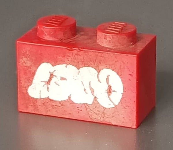 Misprint red brick with logo