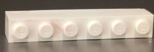 1x6 white brick with red