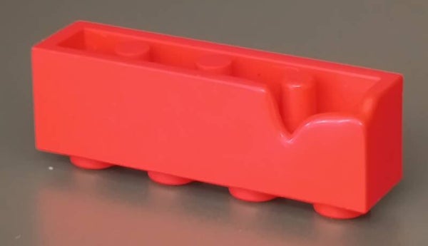 Red short shot 1x4 brick