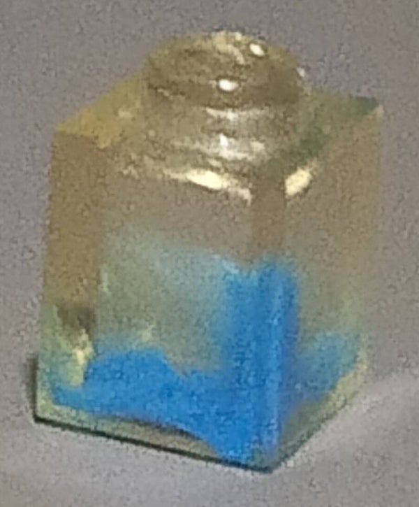 1x1 marbled trans clear brick